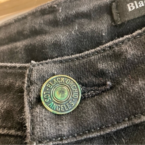 BLACK ORCHID Sz 29 Skinny Jet  Black Jeans - Picture 3 of 11